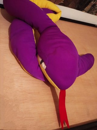 Peluche Serpiente Vintage XXL Morado/Amarillo