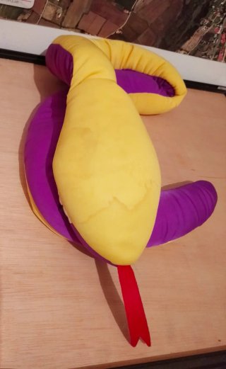 Peluche Serpiente Vintage XXL Morado/Amarillo
