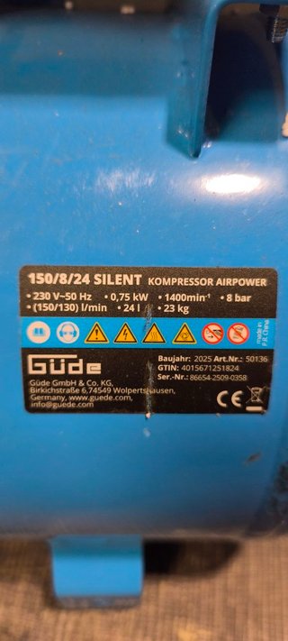 Compresor - Güde Airpower 150/8/24 SILENT