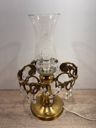 LÁMPARA DE MESA LATÓN DORADA