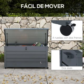 Baúl Exterior Acero Galvanizado 4 Ruedas