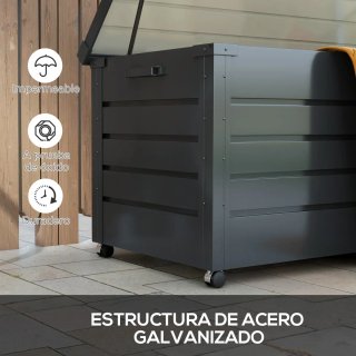 Baúl Exterior Acero Galvanizado 4 Ruedas