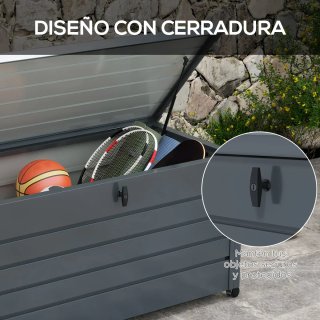 Baúl Exterior Acero Galvanizado 4 Ruedas