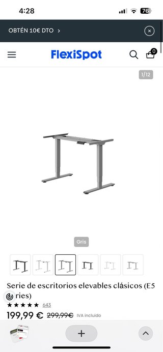 Escritorio Elevable FlexiSpot E5 (120x80cm)