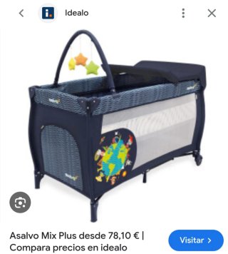 Cuna de viaje doble altura con cambiador