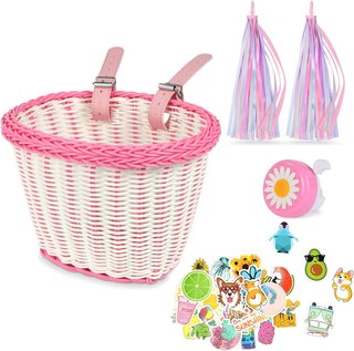 Kit Cesta Tejida Bicicleta Infantil y Accesorios