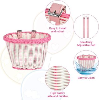 Kit Cesta Tejida Bicicleta Infantil y Accesorios