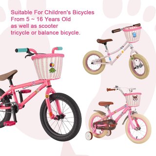 Kit Cesta Tejida Bicicleta Infantil y Accesorios