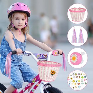 Kit Cesta Tejida Bicicleta Infantil y Accesorios