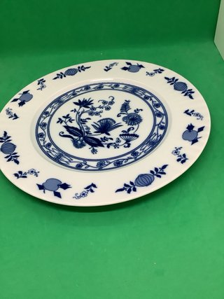 Piatto ceramica vintage decoro blu