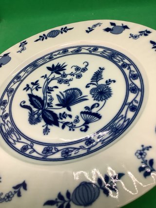 Piatto ceramica vintage decoro blu
