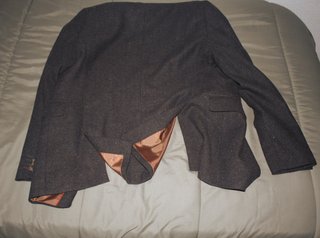 Americana marrón, jaspeada, espiguilla, Talla 48