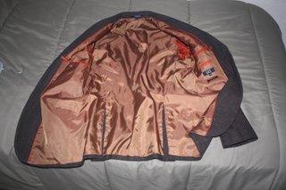 Americana marrón, jaspeada, espiguilla, Talla 48