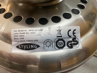 Ventilador de techo plateado STYLING