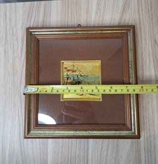 Quadretto Paesaggio Marinaro Foglia Oro
