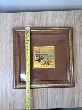 Quadretto Paesaggio Marinaro Foglia Oro