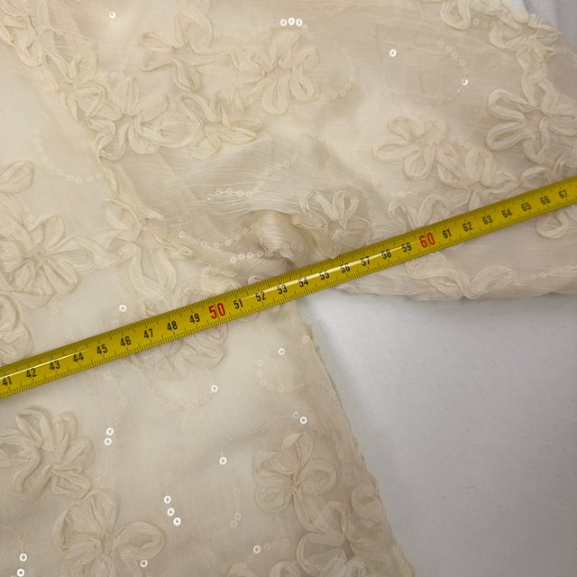 Zara Floral Lace Sequin Sheer Shirt M