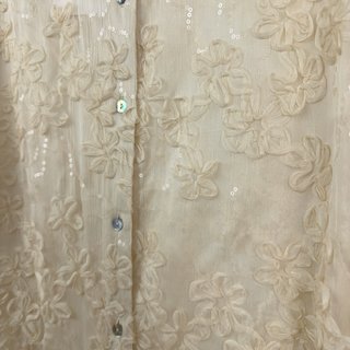 Camisa de encaje floral con lentejuelas transparentes de Zara M