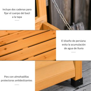 Baúl de Madera Exterior Marrón