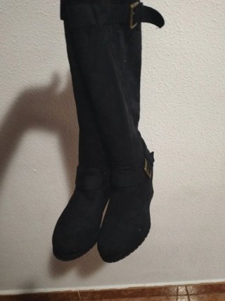 Botas de terciopelo negras
