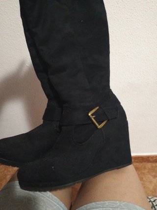 Botas de terciopelo negras