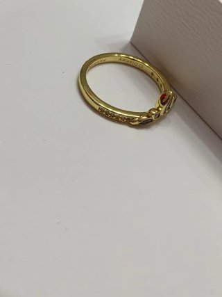 Anillo Pandora Princesa Dorado Morado Talla 54