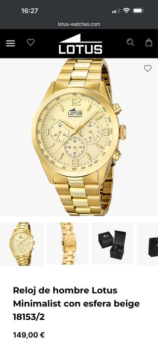 Orologio Lotus Uomo Cronografo Dorato