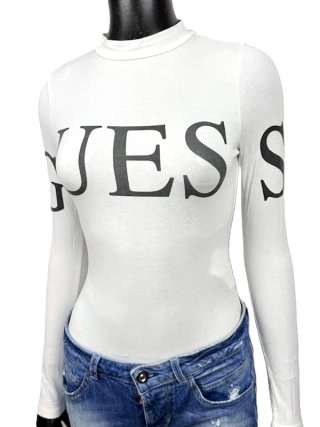 Guess Body Donna Logo Bianco Stretch Slim Tg XS