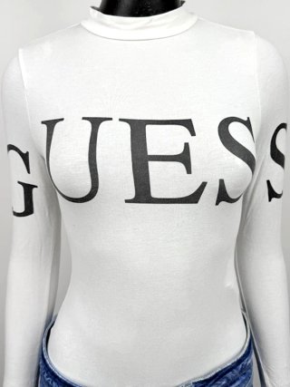 Guess Body Donna Logo Bianco Stretch Slim Tg XS