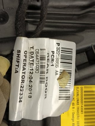 ELEVALUNAS TRASERO DERECHO VOLVO XC40 D4204T12 31