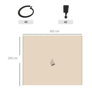 4 Paredes Laterales para Cenador Beige
