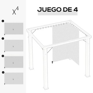 4 Paredes Laterales para Cenador Beige