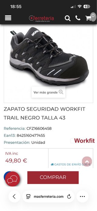 Zapatos de seguridad WORKFIT negros