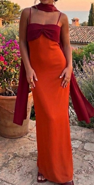 Vestido Velmont Madrid NWT Naranja Rojo