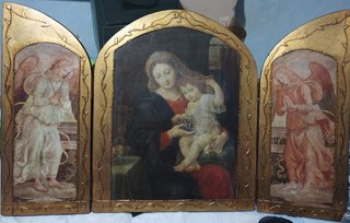 Retablo tríptico religioso