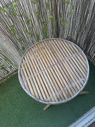 Mesa plegable bambú centro