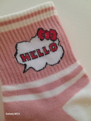 Calcetines Hello Kitty rosas y blancos