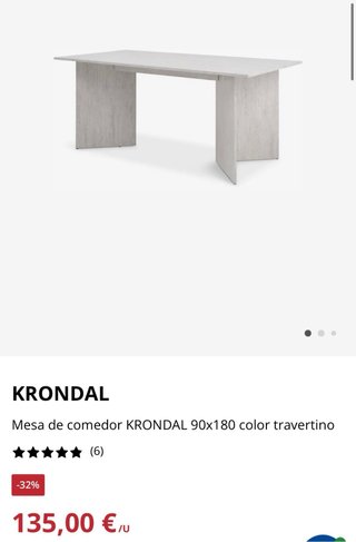 Mesa efecto mármol beige y gris KRONDAL