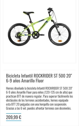 Bicicleta Rockrider ST500 20 Azul