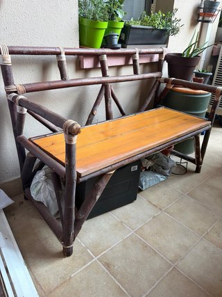 Banco artesanal de madera