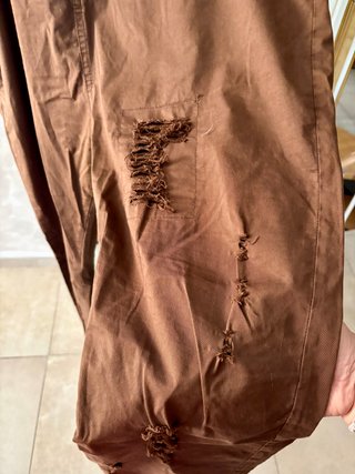 Pantaloni freschi in cotone marrone