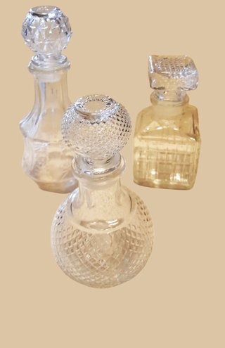 3 Bottigliette Profumo/Olio/Aceto Vetro