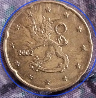 20 céntimos Finlandia 2002 Doubled Die
