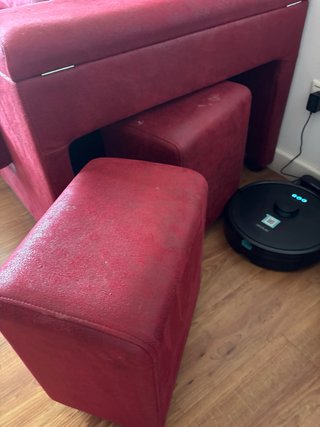 Sofá modular rojo de tela