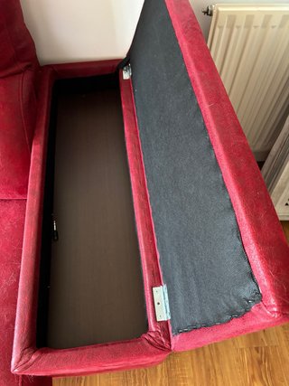 Sofá modular rojo de tela