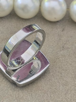 Anillo Vintage Plateado y Verde