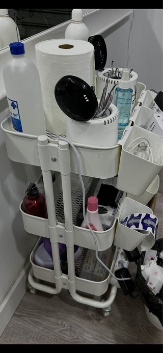 Carrito Auxiliar Blanco Metálico
