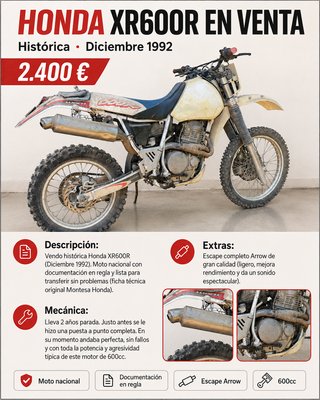 Honda XR600R Histórica Diciembre 1992