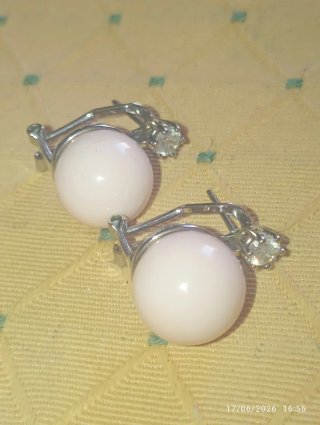 Orecchini vintage eleganti rosa e argentato