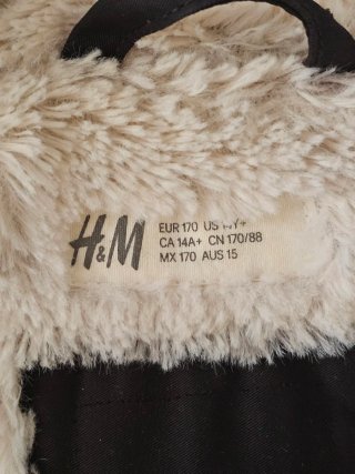 Abrigo H&M Negro Talla 14 años
